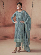 Abstract Printed Art Tussar Unstitched Suit With Dupatta